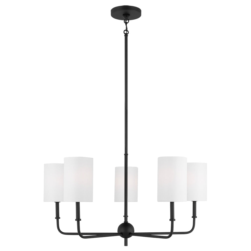 Visual Comfort Foxdale Five Light Chandelier Brushed Nickel